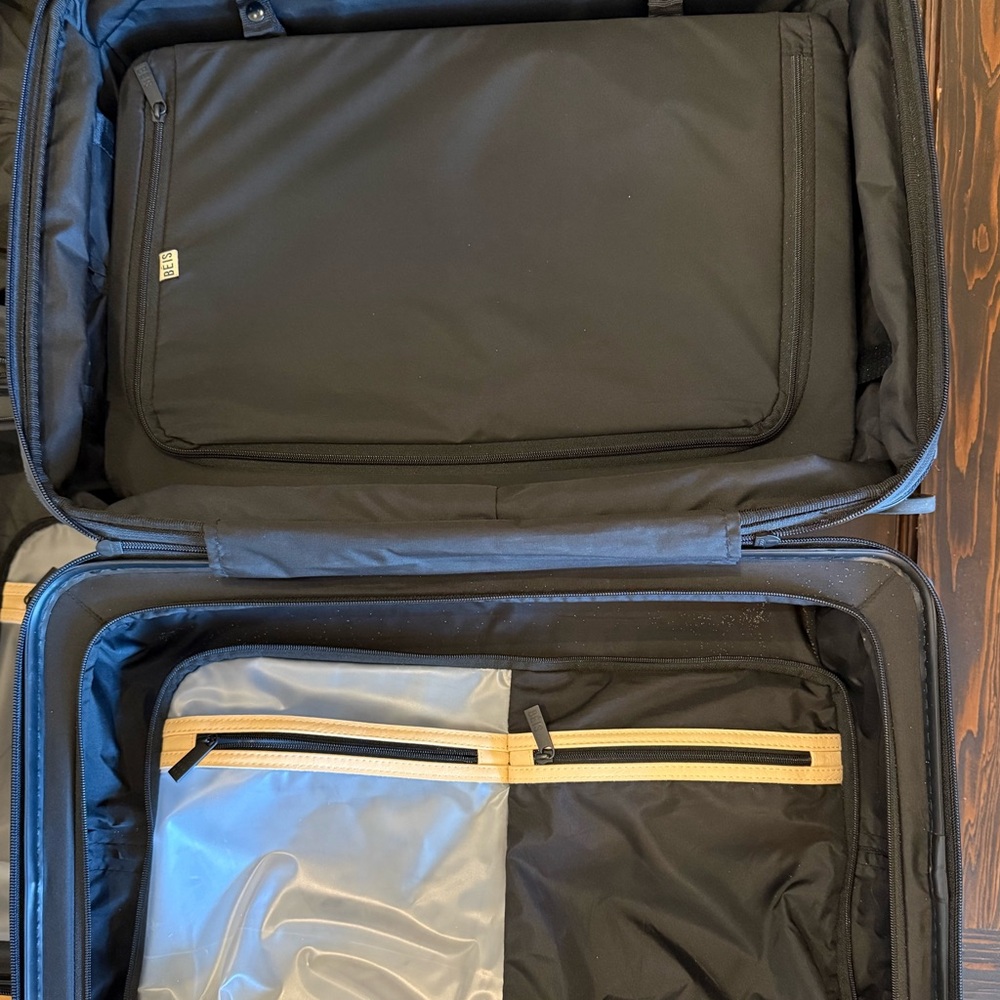BEIS Black Rolling Suitcase Set
One Medium Check In Roller
One Carry On Roller - Picture 7 of 10